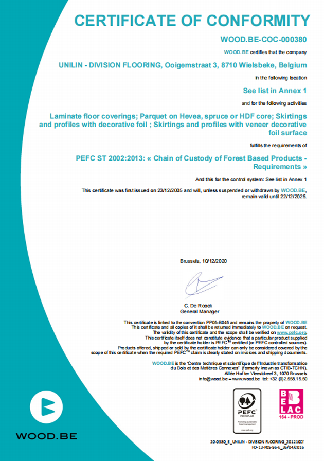 PEFC認證(三層實木復(fù)合地板）